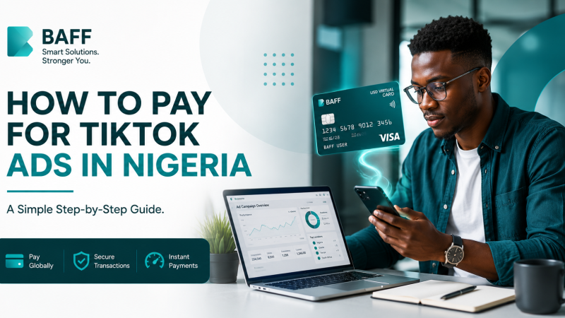 Running TikTok Ads is becoming an important way for Nigerian businesses, entrepreneurs and digital marketers to reach more people. But there is one question that many advertisers eventually ask: How do I pay for TikTok Ads from Nigeria? Creating an ad is one thing. Funding it is another. Many Nigerians have experienced situations where their local card is declined when trying to pay for international services or advertising platforms. This can be frustrating, especially when you have already created your campaign and are ready to reach your audience. The good news is that there are payment options available. One option is to use an eligible USD virtual card for international online payments. In this guide, I will explain how to pay for TikTok Ads in Nigeria and how you can use the BAFF USD Virtual Card as part of your payment setup. I'll also share practical things to check if your TikTok Ads payment fails. Quick Answer: How Do You Pay for TikTok Ads in Nigeria? Depending on the payment methods available to your TikTok Ads account, you can generally pay for TikTok Ads by adding a supported payment method inside TikTok Ads Manager. TikTok currently allows advertisers to manage payment methods through the Billing section of Ads Manager. The available payment methods can vary depending on your billing country, currency and account setup. With an eligible USD virtual card, the general process is: Create a TikTok Ads Manager account. Create and verify your BAFF account. Upgrade your BAFF account to Tier 3. Create your BAFF USD Virtual Card. Fund your BAFF wallet. Add your virtual card as a payment method in TikTok Ads Manager. Add balance or allow TikTok to charge your account, depending on your billing setup. Launch your campaign. Why Do Nigerians Have Problems Paying for TikTok Ads? If you've ever tried paying for an international online service with a Nigerian card, you may understand the frustration. You enter your card details. Everything looks correct. You click Pay. Then you get a decline message. This can happen for different reasons, including whether the card or payment provider supports that type of international transaction. TikTok also notes that failed payments can result from insufficient funds, incorrect payment information, expired cards, bank authorization issues or unsupported payment methods. This is one reason many digital marketers and businesses consider USD virtual cards for eligible international payments. What Is a USD Virtual Card? A USD virtual card is a digital card that can be used for eligible online payments in U.S. dollars. Unlike a physical card, it exists digitally. You can usually access details such as: Card number Expiry date CVV You then enter these details when making an eligible online payment. The BAFF USD Virtual Card is designed for international online payments and is available digitally through the BAFF app. BAFF says its virtual card can be used for international subscriptions, shopping and business transactions, subject to the relevant platform's acceptance and applicable transaction rules. Why Use a USD Virtual Card for TikTok Ads? For Nigerian advertisers, a USD virtual card can provide another payment option for international digital services. This can be useful for: Digital marketers Small business owners Entrepreneurs E-commerce businesses Social media managers Content creators Advertising agencies Personally, based on your experience with BAFF, this is an important point for the article: The BAFF USD Virtual Card has been tested for TikTok Ads and works well for making eligible advertising payments. This makes the article more useful because you're not simply repeating general information—you are sharing practical experience. H2: How to Pay for TikTok Ads in Nigeria Using a BAFF USD Virtual Card Now let's go through the process step by step. Step 1: Create Your TikTok Ads Manager Account The first thing you need is a TikTok advertising account. Go to TikTok for Business and create an Ads Manager account. Once your account is ready, you can begin creating your campaigns, setting your advertising objectives and defining your target audience. Before your ads can run, you will need to complete the appropriate payment setup for your account. TikTok's available payment options can depend on your account's billing country, currency and billing configuration. Step 2: Download the BAFF App and Create an Account If you don't already have a BAFF account, download the BAFF app and complete the registration process. BAFF provides several financial services, including its USD Virtual Card for eligible international payments. Internal Link Opportunity: Link the words create a BAFF account to your BAFF app download or registration page. Step 3: Upgrade Your BAFF Account to Tier 3 Before creating your BAFF USD Virtual Card, make sure you complete the required account verification. For your article, you can explain this simply: BAFF requires users to upgrade their account to Tier 3 before they can create a USD virtual card. Internal Link Opportunity: Link upgrade your BAFF account to Tier 3 to your future Tier 3 verification guide. Step 4: Fund Your BAFF Wallet Before you can make payments, you need to have sufficient funds available. You can fund your BAFF wallet with Naira using the available funding methods in the app. BAFF's published information states that users can fund their wallet through a bank transfer to their BAFF virtual account, and its terms also describe cash funding through selected partner agents. Once your wallet is funded, you can proceed with your USD virtual card setup and funding process. Important Always make sure you have enough available balance for: Your intended TikTok Ads payment Any applicable transaction costs Any temporary authorization required by the platform TikTok notes that insufficient funds can interrupt payment or ad delivery. Step 5: Create Your BAFF USD Virtual Card Inside the BAFF app, create your USD Virtual Card. BAFF describes the process as: Sign up on the BAFF app. Fund your wallet. Generate your virtual card. BAFF says virtual cards can be issued digitally within minutes. Internal Link Link BAFF USD Virtual Card to your main USD Virtual Card page: BAFF USD Virtual Card You should also link to your previous article: How to Get a USD Virtual Card in Nigeria This is an excellent internal link because both articles are closely related. Step 6: Add Your Card to TikTok Ads Manager Once your card is ready, log in to TikTok Ads Manager. TikTok's current process for adding a payment method is generally: Log in to TikTok Ads Manager. Go to Tools. Select Billing under Settings. Click Add payment method. Select an available payment method, such as a debit or credit card. Enter the required card details. Submit your payment information. Your available options may differ depending on your TikTok account's country, currency and billing setup. Step 7: Fund Your TikTok Ads Account What happens next depends on your TikTok billing setup. TikTok currently offers billing options that can include: Manual Payment You add money to your advertising account before your ads run. Your advertising costs are deducted from the balance you have added. Automatic Payment TikTok charges the payment method on your account when you reach the relevant billing threshold or billing date. A valid payment method must remain on file. Monthly Invoicing This option is available only to eligible businesses. For your specific TikTok Ads account, check the Billing section to see which options are available. Step 8: Launch Your TikTok Ads Campaign Once your payment method and billing setup are complete, you can launch your campaign. At this point, focus on the actual performance of your advertising. Your payment method is only one part of running successful TikTok Ads. You still need: A strong campaign objective The right audience Good video creatives A clear offer A realistic budget A landing page or conversion destination Regular campaign monitoring H2: What Happens If Your TikTok Ads Payment Fails? A failed payment does not automatically mean your card is bad. There are several things you should check first. Check Your Available Balance This is one of the most common issues. Make sure your available card balance is enough to cover the amount TikTok is trying to charge. TikTok specifically recommends verifying that you have sufficient funds or available credit to cover the payment. Check Your Card Details Make sure you entered the: Correct card number Correct expiry date Correct CVV Even a small typing error can cause a payment to fail. Check Whether the Card Is Still Valid Make sure your virtual card: Has not expired Is active Has sufficient available balance Check Your TikTok Billing Setup Your available payment methods can depend on your: Billing country or region Currency Billing option TikTok account configuration TikTok recommends checking the available payment methods directly from the Billing section of Ads Manager. H2: My Experience Paying for TikTok Ads With a BAFF USD Virtual Card This is one section that can make your article stand out. Most articles online simply explain what a virtual card is. But you have actual experience. You can write: As a digital marketer, I understand how frustrating it can be when you are ready to launch a campaign but your payment method doesn't work. I have personally tested the BAFF USD Virtual Card for TikTok Ads, and it worked well for my advertising payments. This is one of the reasons I believe USD virtual cards can be useful for Nigerian digital marketers and businesses that regularly pay for international advertising platforms. Of course, users should always ensure they have sufficient funds and check the payment requirements of the platform before making a transaction. This personal experience adds Experience to your SEO content, which can help make the article more useful and credible. H2: Who Should Consider Using a USD Virtual Card for TikTok Ads? A USD virtual card may be useful for: Digital Marketers Running campaigns for clients or businesses. Small Business Owners Promoting products and services on TikTok. Social Media Agencies Managing advertising campaigns for multiple clients. E-commerce Businesses Driving traffic to online stores. Entrepreneurs Building awareness for a new business. Content Creators Promoting products, services or digital offerings. H2: How Much Should You Budget for TikTok Ads? Your advertising budget depends on your goal. For example, your objective could be: Website traffic Lead generation App downloads Product sales Brand awareness Video views Before funding your account, decide how much you can afford to test. Instead of immediately spending a very large amount, start with a controlled test budget where appropriate. Watch the results. Look at: Cost per result Click-through rate Conversion rate Cost per lead Cost per purchase Then make informed adjustments. H2: Common Mistakes Nigerians Make When Paying for TikTok Ads Using a Card With Insufficient Funds Always check your balance before making the payment. Entering Incorrect Card Details Double-check every detail. Ignoring the Billing Setup Manual and automatic payment work differently. Not Checking Available Payment Methods TikTok payment options can vary by account setup. Funding Without a Clear Advertising Plan Don't simply add money because you want to "try TikTok Ads." Know: Your goal Your audience Your budget Your offer H2: Why Digital Marketers Should Consider the BAFF USD Virtual Card Digital marketing is becoming increasingly global. A Nigerian marketer may need to pay for: TikTok Ads Facebook Ads X Ads AI tools Design software Marketing platforms Online subscriptions BAFF positions its USD Virtual Card as a way to pay for eligible international subscriptions, online shopping and advertising platforms. BAFF's homepage specifically lists TikTok and Facebook Ads among the card's intended use cases. For marketers, having access to a suitable international payment option can make managing digital tools easier. H2: Frequently Asked Questions H3: Can I Pay for TikTok Ads From Nigeria? Yes, Nigerian advertisers can run TikTok advertising campaigns, subject to TikTok's account, billing and payment requirements. The payment methods available to you depend on factors such as your billing country, currency and account setup. H3: Can I Use a USD Virtual Card for TikTok Ads? An eligible virtual card may be used if it is accepted by TikTok and supported by your account's available payment options. BAFF lists TikTok Ads as one of the use cases for its USD Virtual Card. H3: Why Is My TikTok Ads Payment Failing? Common reasons include insufficient funds, incorrect card information, an expired card, bank authorization problems or an unsupported payment method. H3: How Do I Add a Payment Method to TikTok Ads Manager? Go to Tools → Billing → Add payment method, then select one of the payment methods available to your account and follow the prompts. H3: Can I Use BAFF for TikTok Ads? BAFF's website lists TikTok Ads as a supported use case for its USD Virtual Card. However, payment acceptance can depend on TikTok's current payment rules, your account configuration and having sufficient funds. H2: Final Thoughts Paying for TikTok Ads from Nigeria should not stop you from reaching the audience you want. The most important thing is to understand your TikTok Ads billing setup and make sure you have a valid payment method that is supported by your account. If you regularly run TikTok Ads or pay for other international digital services, the BAFF USD Virtual Card can provide an option for eligible international payments. My advice? Don't wait until the day you want to launch an important campaign before testing your payment setup. Set up your account. Understand your billing. Fund your wallet appropriately. And make sure everything is ready before launching your campaign. Ready to Pay for International Services? Explore the BAFF USD Virtual Card and see how it can support eligible global payments.